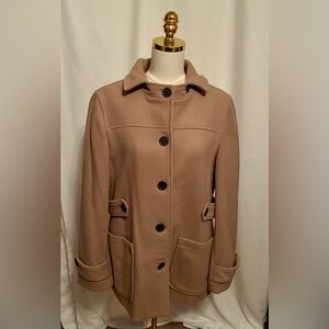 GAP Women's Camel Button-Up Pea Coat